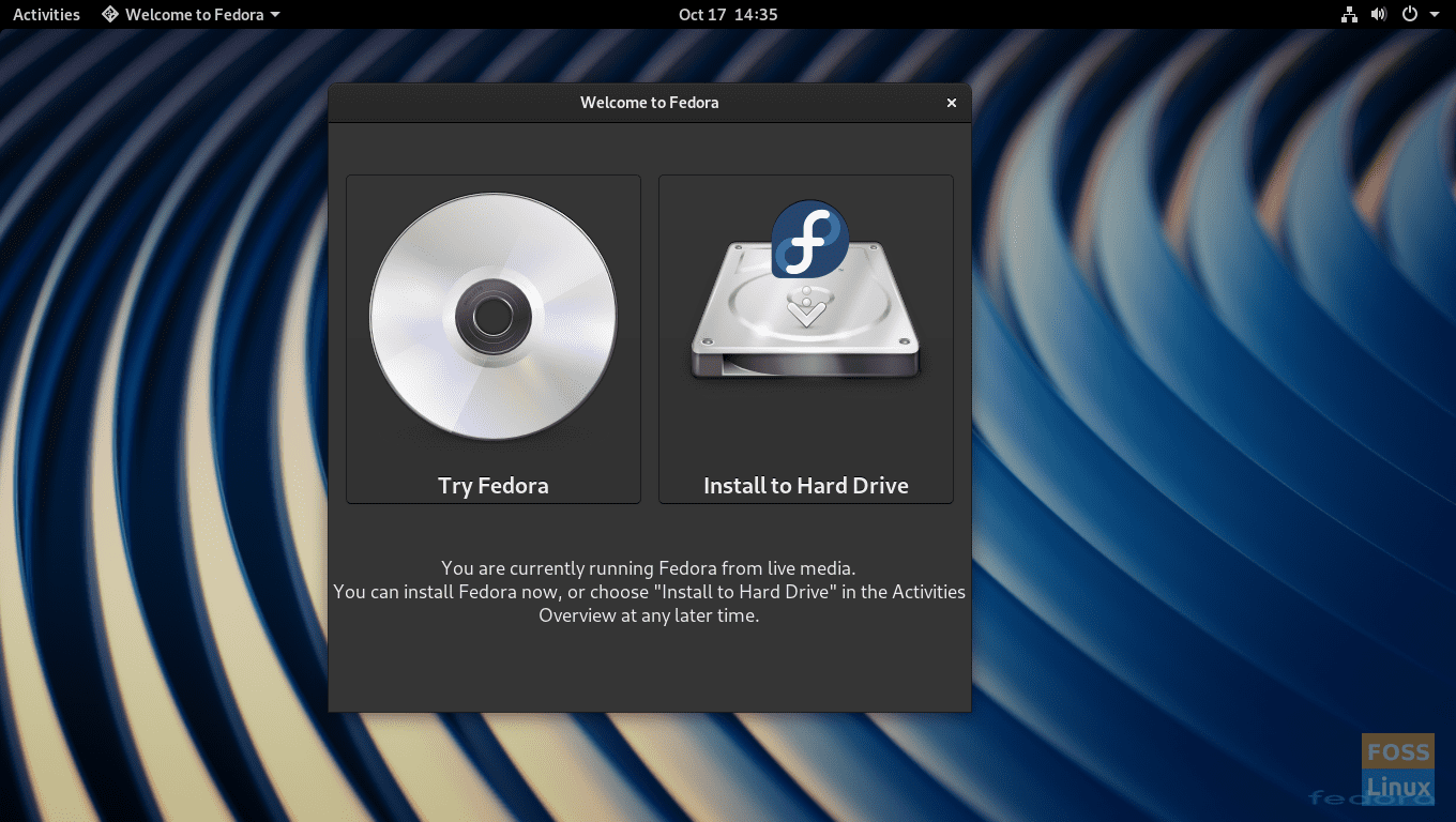 Instalar Fedora en el disco duro