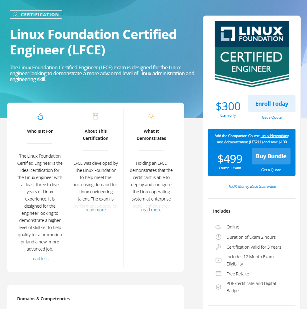 Ingeniero certificado por la Fundación Linux-LFCE