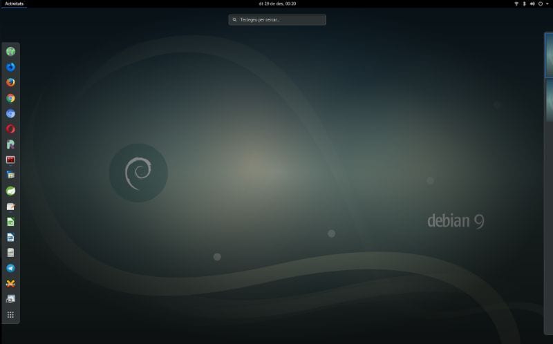 GNOME ejecutándose en Debian