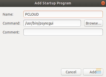 Agregar la aplicación Pcloud a las aplicaciones de inicio
