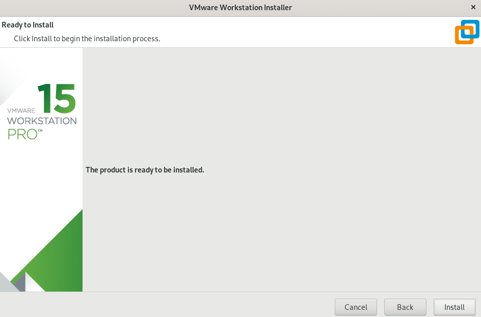 Comience la instalación de VMware