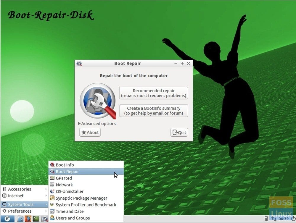 Boot-Repair Live USB Desktop