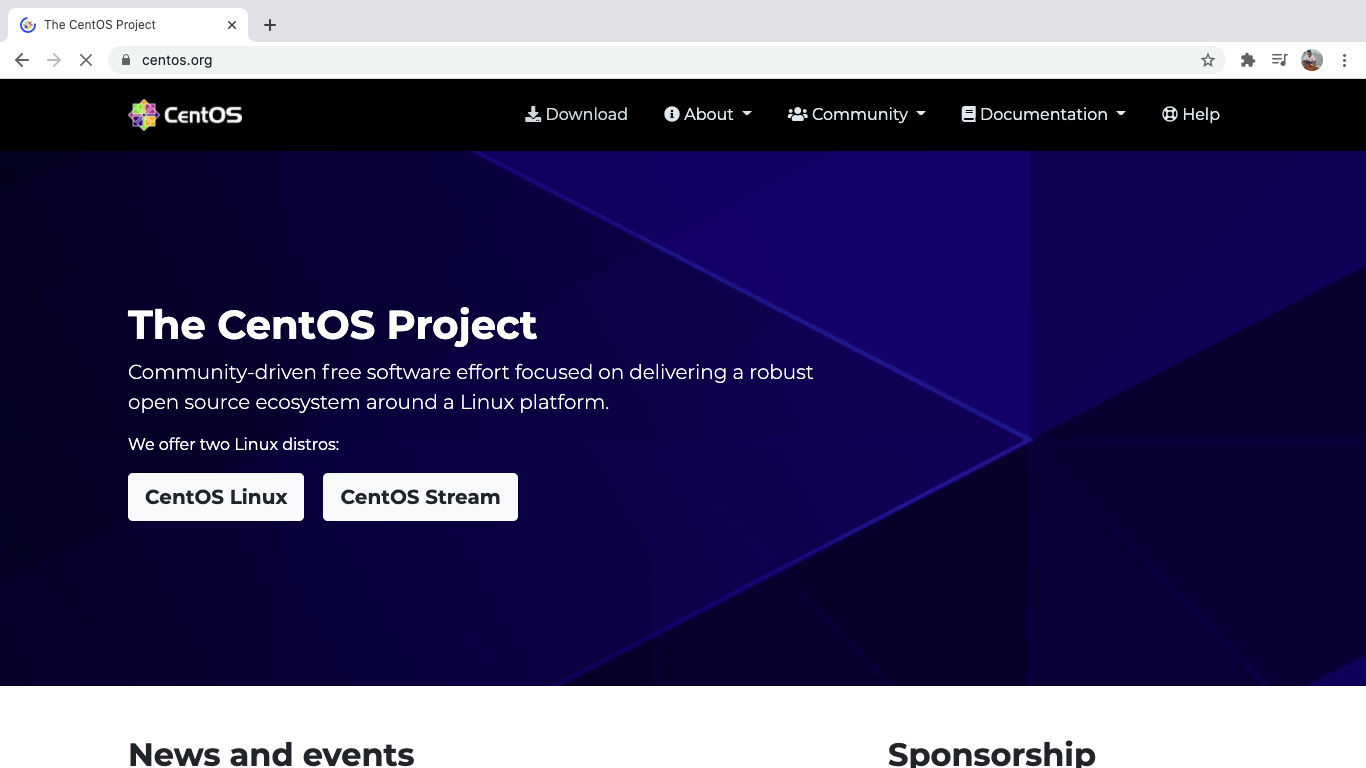 Sitio web oficial de CentOS
