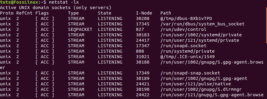 Mostrar todos los puertos de escucha de UNIX