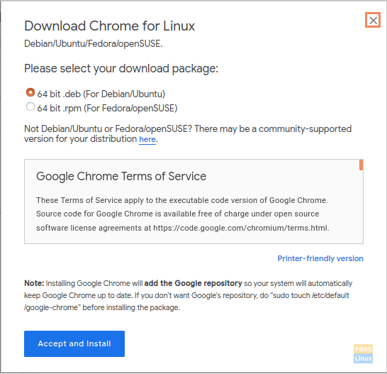 Descargue la versión estable de Google Chrome en el método GUI de Ubuntu