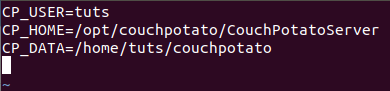 Editar archivo de configuración de CouchPotato