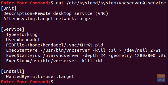 Edite el archivo de servicio del servidor VNC