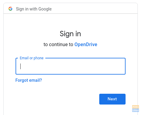 Ingrese los detalles de su cuenta de Google Drive
