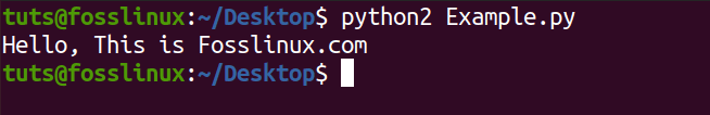 Ejecute el código Python 2