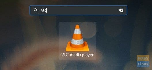 Búsqueda de VLC de actividades de Fedora
