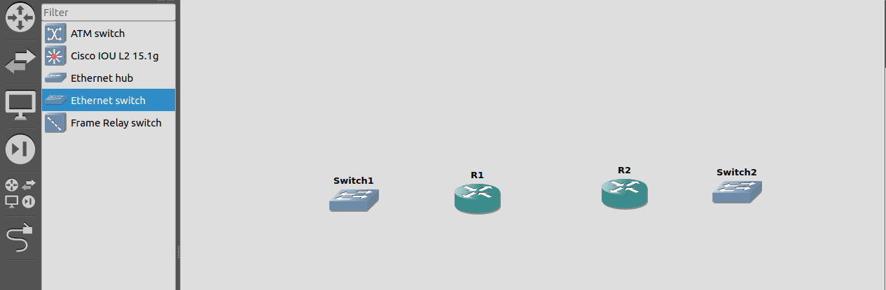 GNS3: agregar conmutadores Ethernet