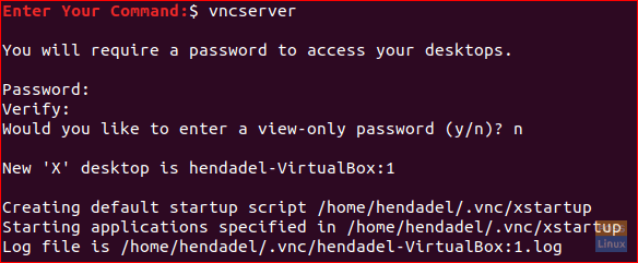 Genere el archivo de configuración del servidor VNC