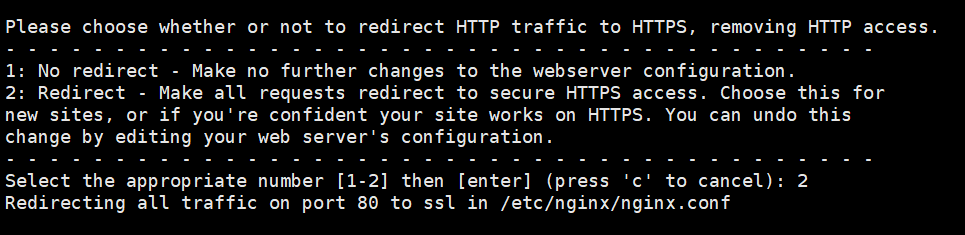 Redirección HTTPS