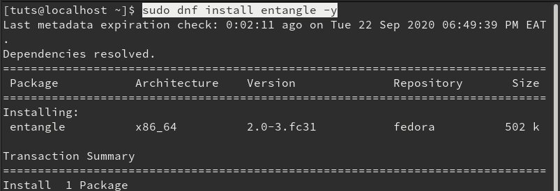 Instalar Entangle Fedora