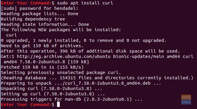Instale el paquete curl en Ubuntu