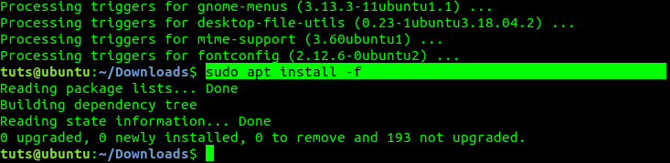 Instalación de la configuración a través de Terminal