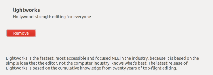 Instalación de Lightworks completada