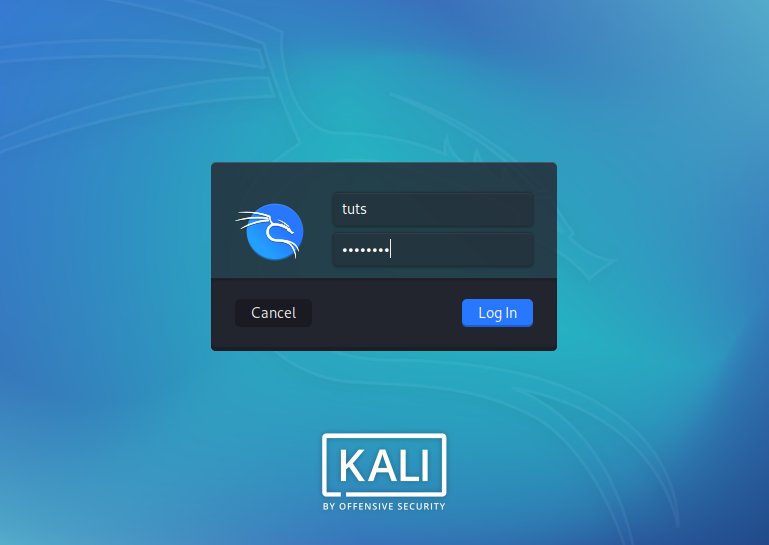 Iniciar sesión Kali Linux
