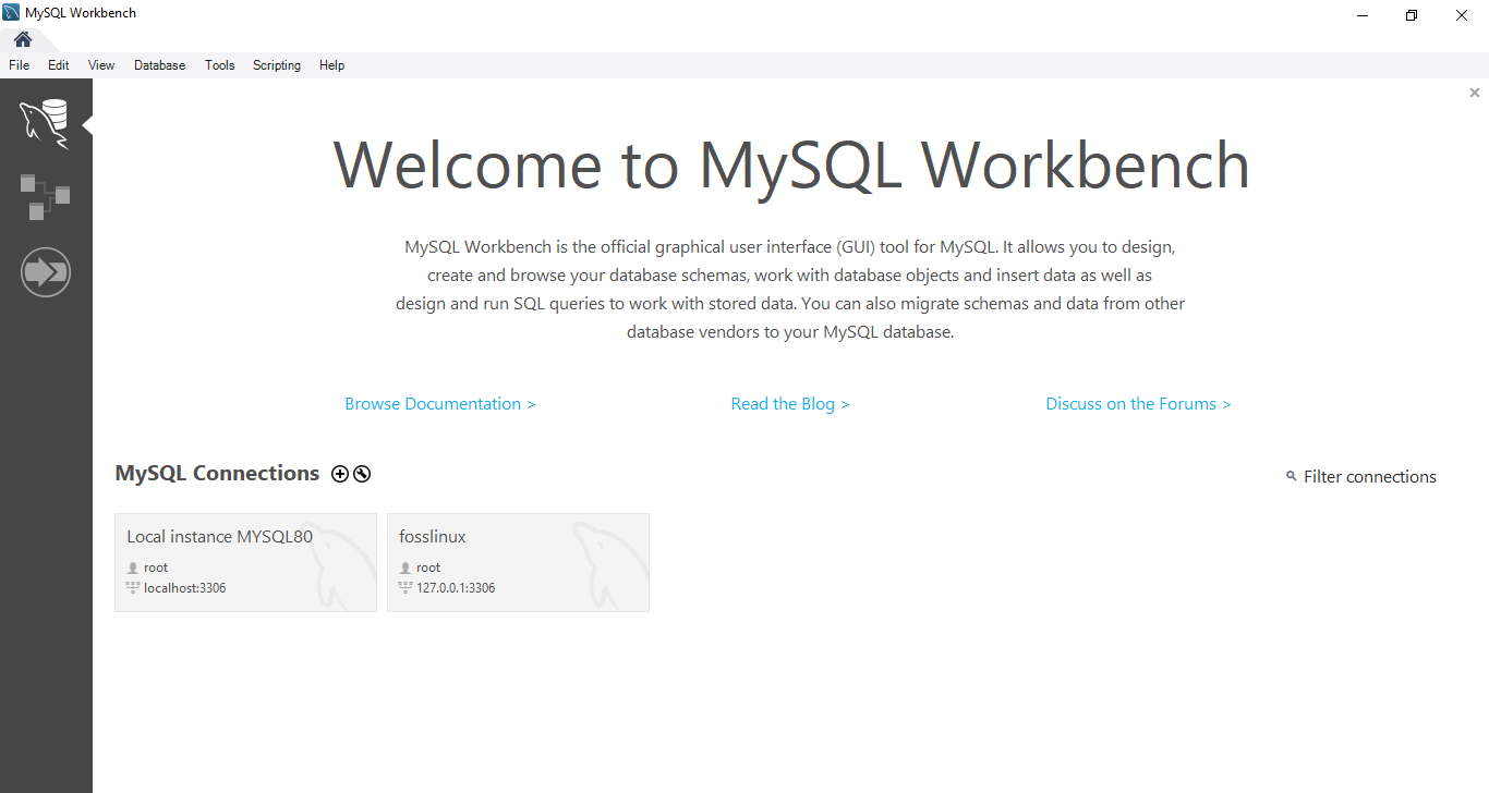 Banco de trabajo MySQL