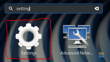 Abra la configuración del sistema Fedora