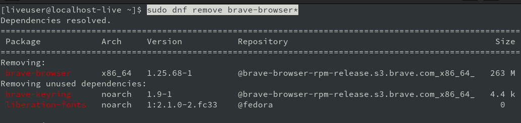 Eliminar Brave Browser