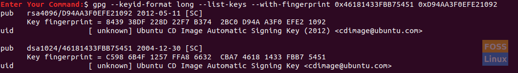 Solicitar ID del servidor de claves de Ubuntu.