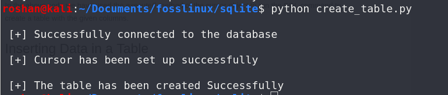 creando una tabla de base de datos sqlite usando python