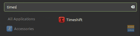 Busque la aplicación Timeshift