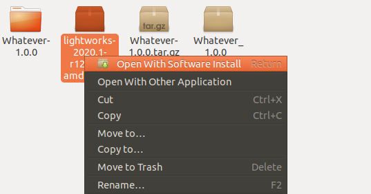 Seleccione Abrir con instalación de software