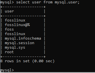 Mostrar usuarios en MySQL Server
