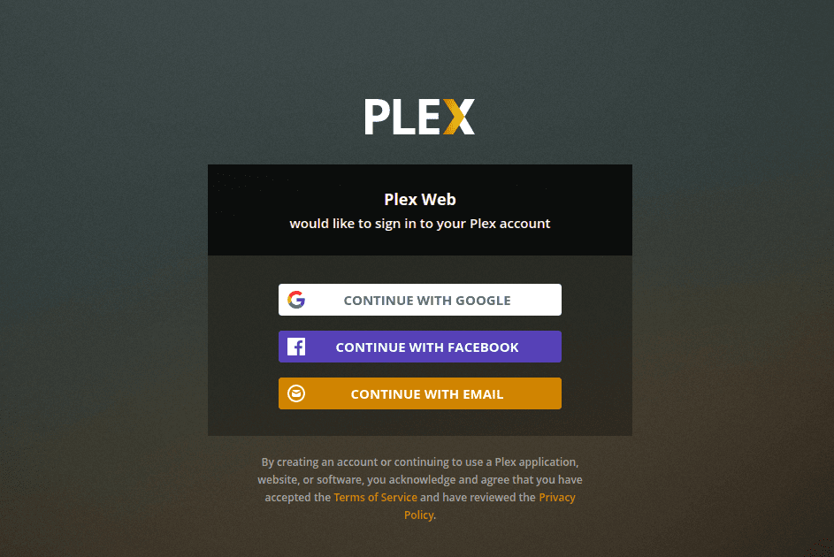 Iniciar sesión en Plex Media Server