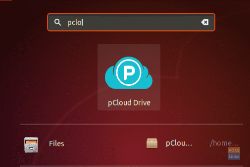 Inicie la aplicación Pcloud desde el tablero de aplicaciones instaladas