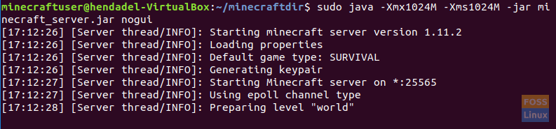 Inicie el servidor de Minecraft