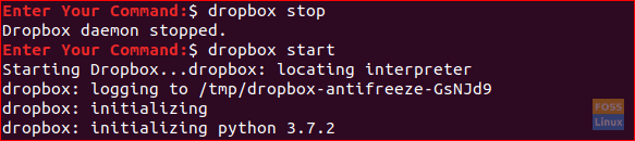Iniciar y detener el demonio de Dropbox