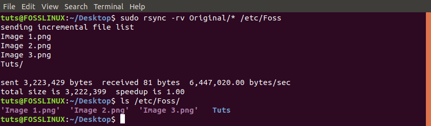 Sincronizar archivos de forma recursiva con -r