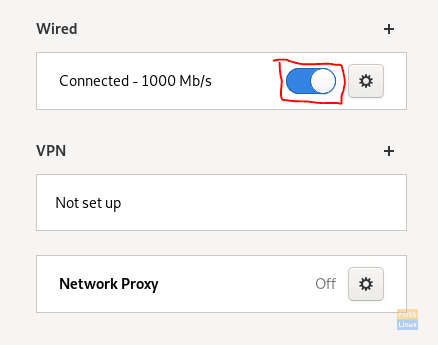 Apague la configuración cableada