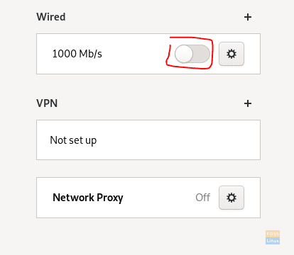 Encienda la configuración cableada