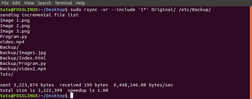 Utilice la opción --include con Rsync