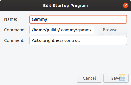 Agregar Gammy al inicio en Ubuntu