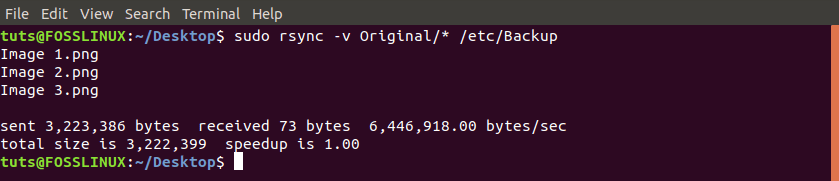 comando rsync -v (detallado)